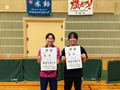 7月3日(金)~7月5日(日) 第62回中国地区高等専門学校体育大会(卓球)に出場―女子ペア(2位)は全国高専大会出場!